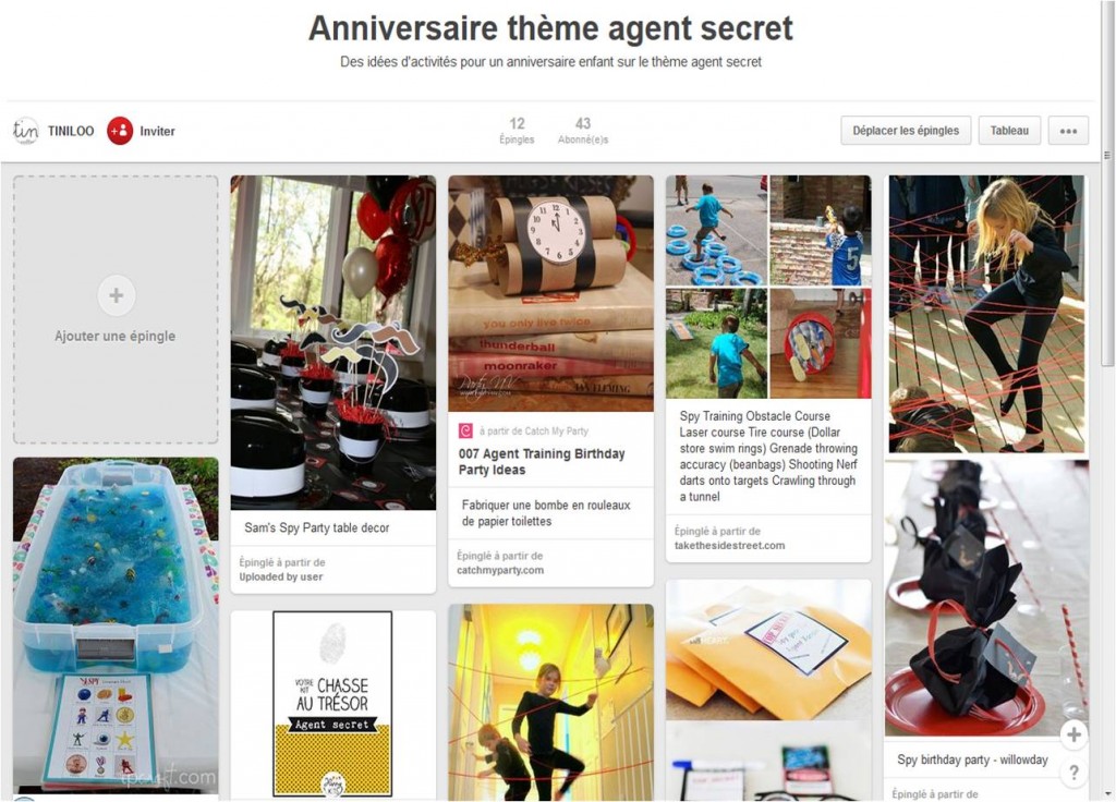 anniversaire agent secret tableau pinterest