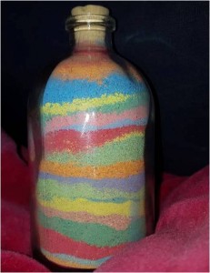 bouteille sable coloré