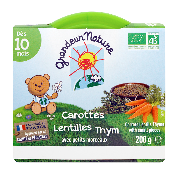 Purée carottes lentilles thym