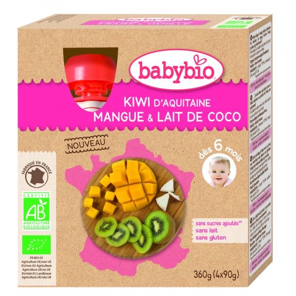 Gourde kiwi d'Aquitaine, mangue et lait de coco