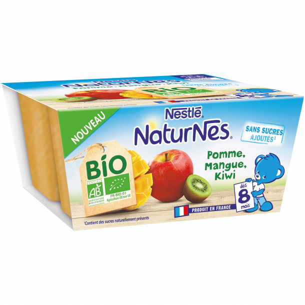 NATURNES® BIO Pomme, Mangue, Kiwi (4x90g)