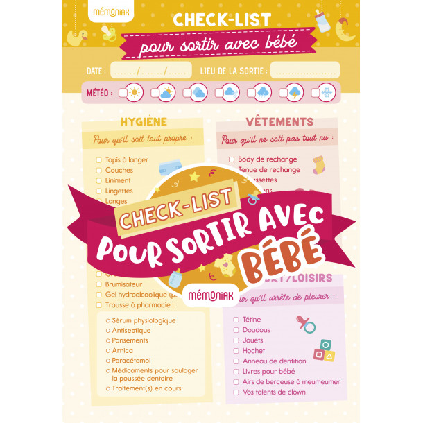 Check-list pour sortir avec bébé