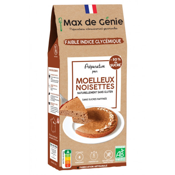 PRÉPARATION POUR MOELLEUX AUX NOISETTES SANS GLUTEN