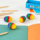 Ensemble de 4 Gommes Oeufs Arc-En-Ciel